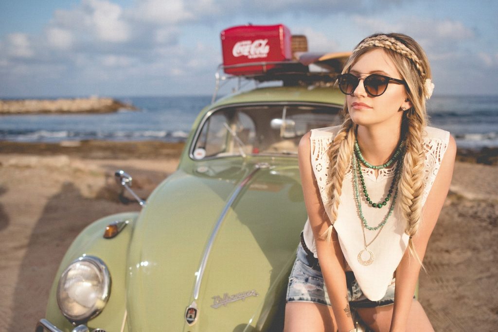 kobieta vintage outfit boho 